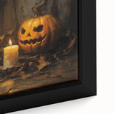 Jack O Lantern Candlelight Halloween Wall Art - Gothic Oil Painting