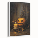 Jack O Lantern Candlelight Halloween Wall Art - Gothic Oil Painting