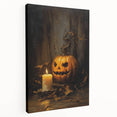 Jack O Lantern Candlelight Halloween Wall Art - Gothic Oil Painting