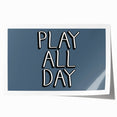 Play All Day Boys Room Wall Art – Kids Wall Art Prints for Playroom