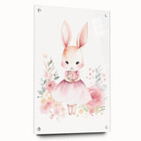 Floral Bunny Girls Room Wall Art – Nursery Print