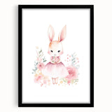 Floral Bunny Girls Room Wall Art – Nursery Print