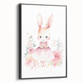 Floral Bunny Girls Room Wall Art – Nursery Print