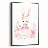 Floral Bunny Girls Room Wall Art – Nursery Print