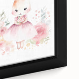 Floral Bunny Girls Room Wall Art – Nursery Print