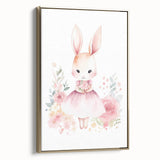 Floral Bunny Girls Room Wall Art – Nursery Print