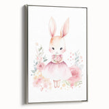 Floral Bunny Girls Room Wall Art – Nursery Print