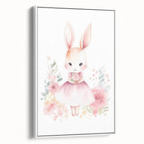 Floral Bunny Girls Room Wall Art – Nursery Print