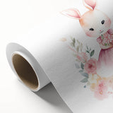 Floral Bunny Girls Room Wall Art – Nursery Print