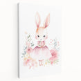 Floral Bunny Girls Room Wall Art – Nursery Print