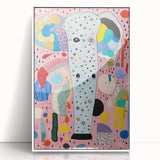 Abstract Elephant Kids Room Wall Art – Stretched Canvas for Kids