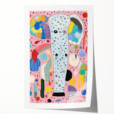 Abstract Elephant Kids Room Wall Art – Stretched Canvas for Kids