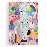 Abstract Elephant Kids Room Wall Art – Stretched Canvas for Kids
