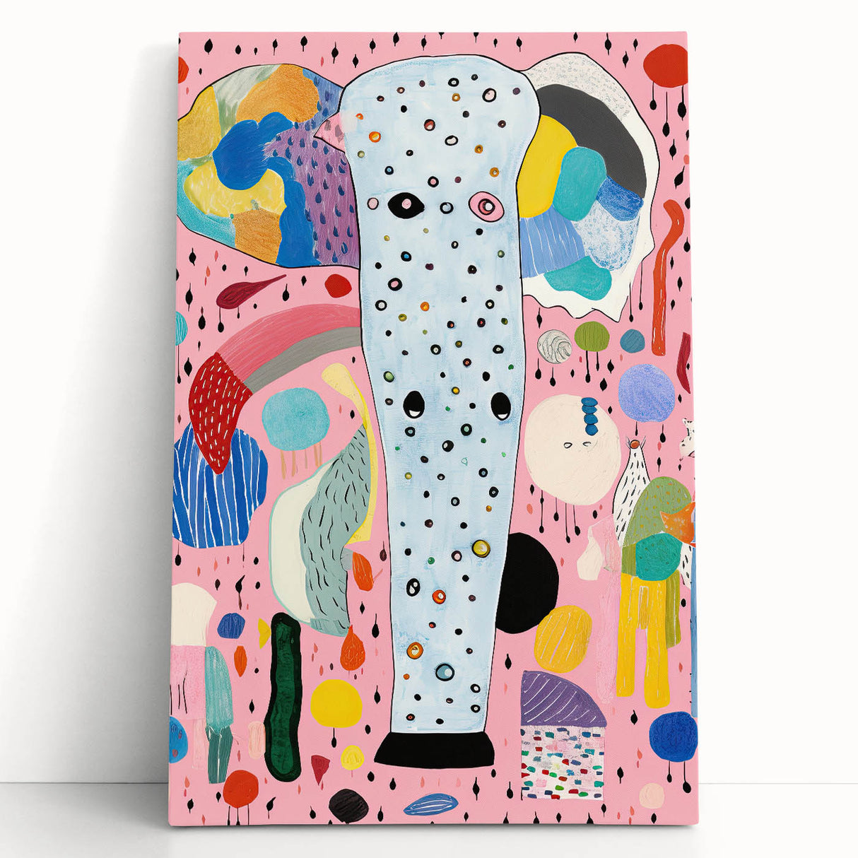 Abstract Elephant Kids Room Wall Art – Stretched Canvas for Kids