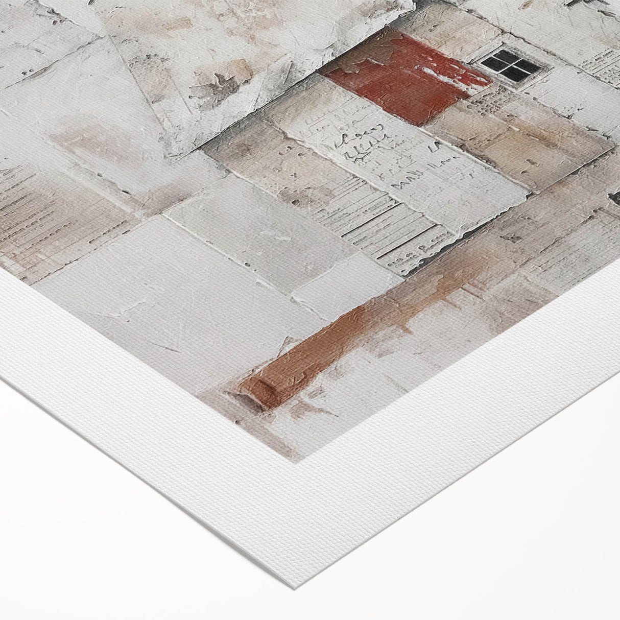 Rolled canvas featuring a vibrant landscape barn scene in warm tones, showcasing rustic charm and natural beauty, perfect for home decor or farmhouse aesthetics.