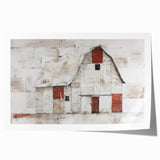 Landscape barn wall art print showcasing a rustic barn scene with vibrant colors, rolled and ready for display, perfect for farmhouse decor enthusiasts.
