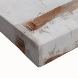 Close-up of a stretched canvas showcasing a vibrant landscape barn wall art design, featuring rich colors and intricate details, perfect for rustic decor.