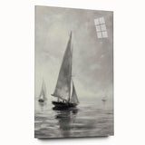 Acrylic landscape artwork displayed from a side view, showcasing vibrant colors and intricate details, elegantly framed without pins, perfect for modern decor.