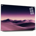 Acrylic landscape artwork showcasing vibrant dunes in a side view, elegantly displayed with pins against a sleek background, ideal for modern decor.