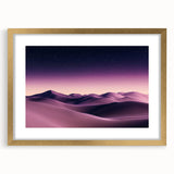 Elegant framed landscape artwork featuring golden matting, showcasing serene dune scenery in soft earth tones, ideal for home decor or office ambiance.
