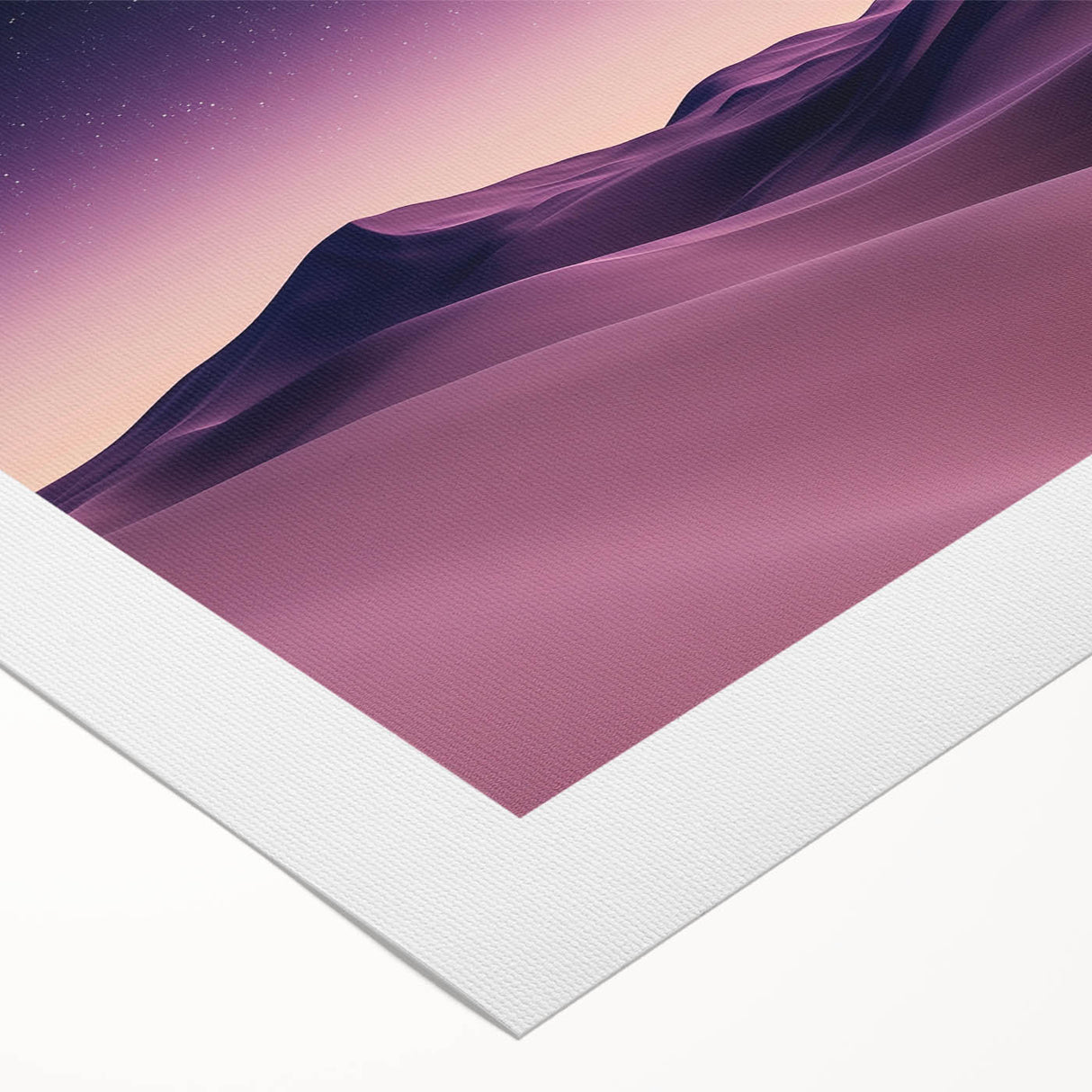 Rolled canvas print showcasing a stunning landscape of golden sand dunes under a vibrant blue sky, elegantly packaged in a protective tube, perfect for home decor.