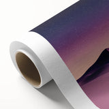 Rolled canvas showcasing a stunning desert landscape with golden dunes under a blue sky, elegantly packaged in a protective cardboard tube for easy transport and display.