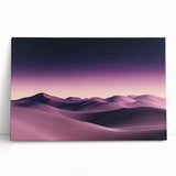 Stretched canvas print depicting serene desert dunes at sunset, showcasing warm sandy tones and soft shadows, perfect for enhancing modern home decor.