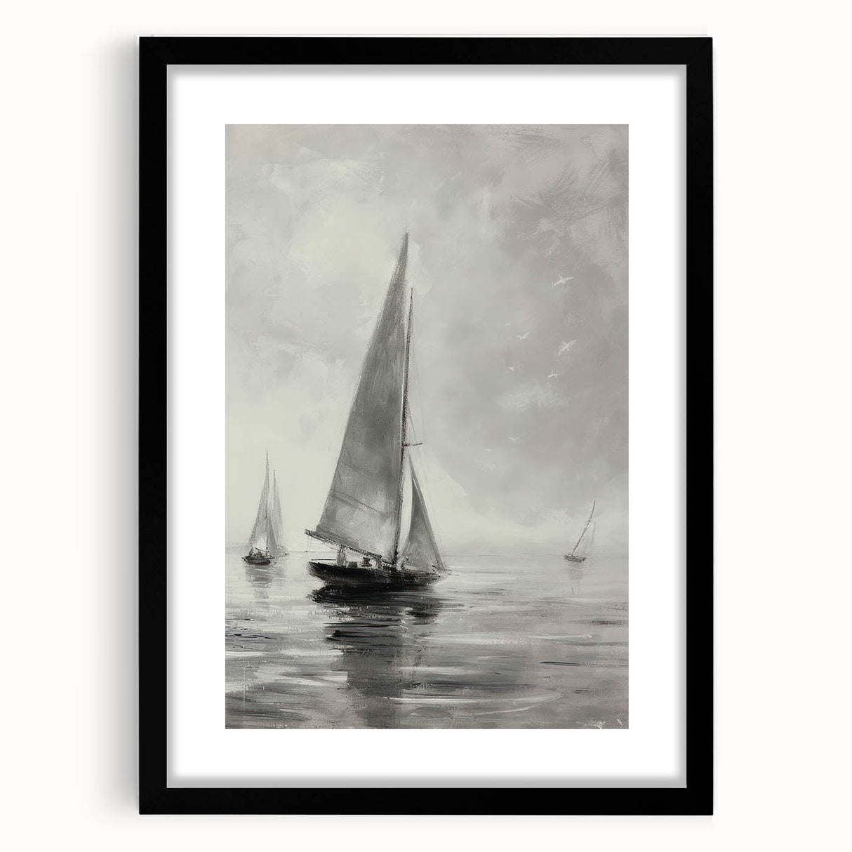Black-framed landscape art featuring a scenic view, elegantly matted for enhanced presentation. Perfect for modern home decor, enhancing any living space with natural beauty.
