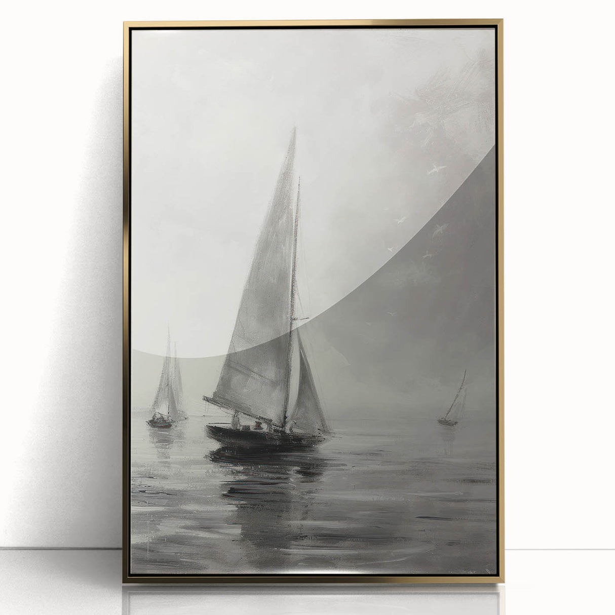 Framed acrylic artwork showcasing a vibrant landscape design with gold accents, mounted in a sleek frame, perfect for enhancing modern home decor.