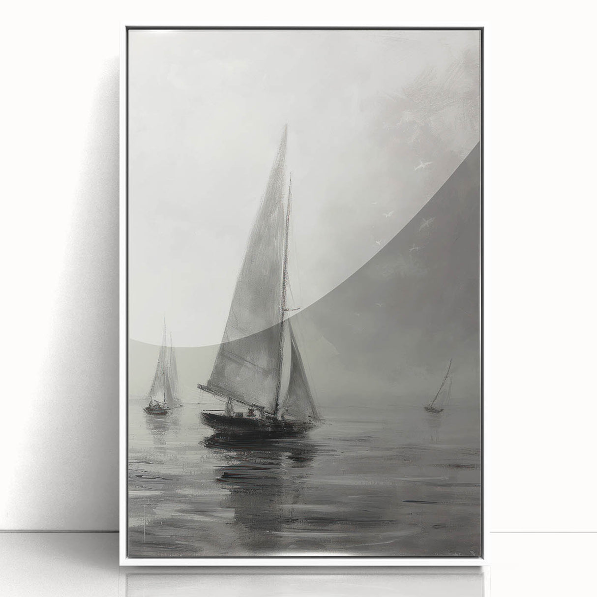 Framed acrylic artwork showcasing a vibrant landscape design with a white border, perfect for modern home decor. Ideal for enhancing living spaces with natural beauty.
