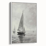 Framed canvas artwork showcasing a serene landscape with vibrant colors and intricate details, displayed in a sleek white frame, perfect for home decor.