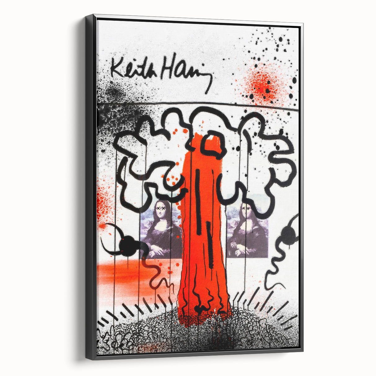 Fiery Passion Pop Art Wall Art – Bold Red, Black, and White Canvas