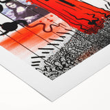 Fiery Passion Pop Art Wall Art – Bold Red, Black, and White Canvas