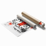 Fiery Passion Pop Art Wall Art – Bold Red, Black, and White Canvas