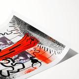 Fiery Passion Pop Art Wall Art – Bold Red, Black, and White Canvas