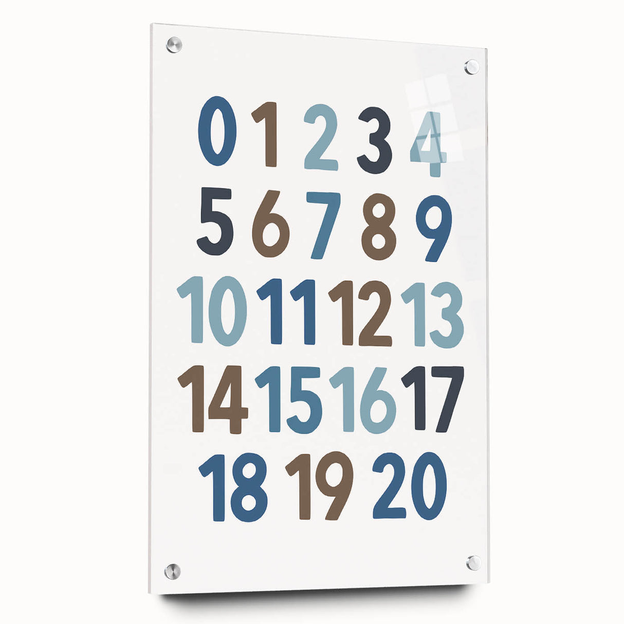 Numbers 1-20 Typography Art Print – Educational Modern Decor