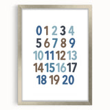 Numbers 1-20 Typography Art Print – Educational Modern Decor