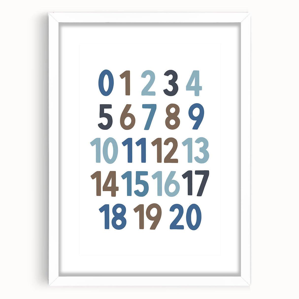 Numbers 1-20 Typography Art Print – Educational Modern Decor