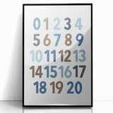 Numbers 1-20 Typography Art Print – Educational Modern Decor