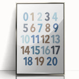 Numbers 1-20 Typography Art Print – Educational Modern Decor