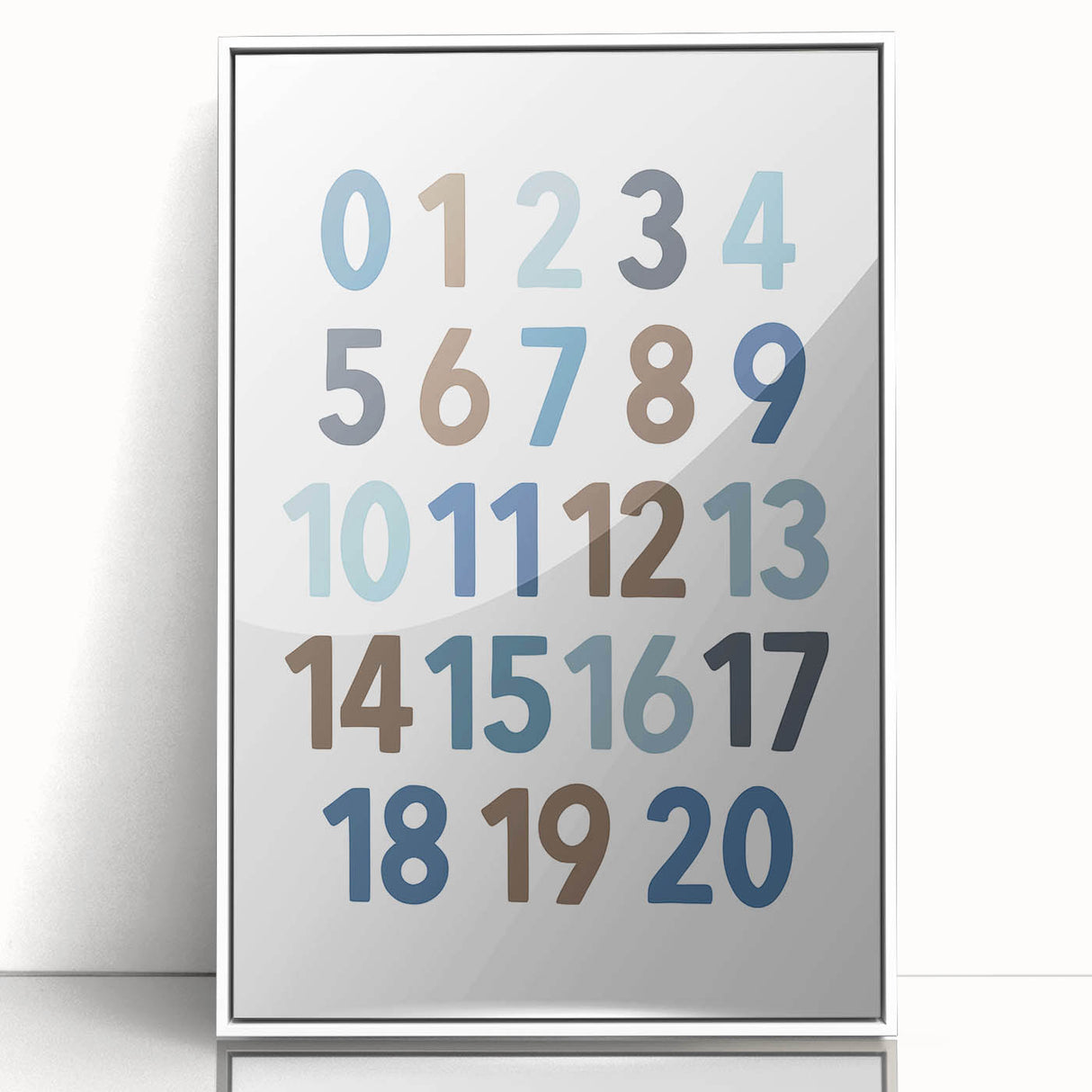 Numbers 1-20 Typography Art Print – Educational Modern Decor