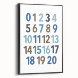 Numbers 1-20 Typography Art Print – Educational Modern Decor