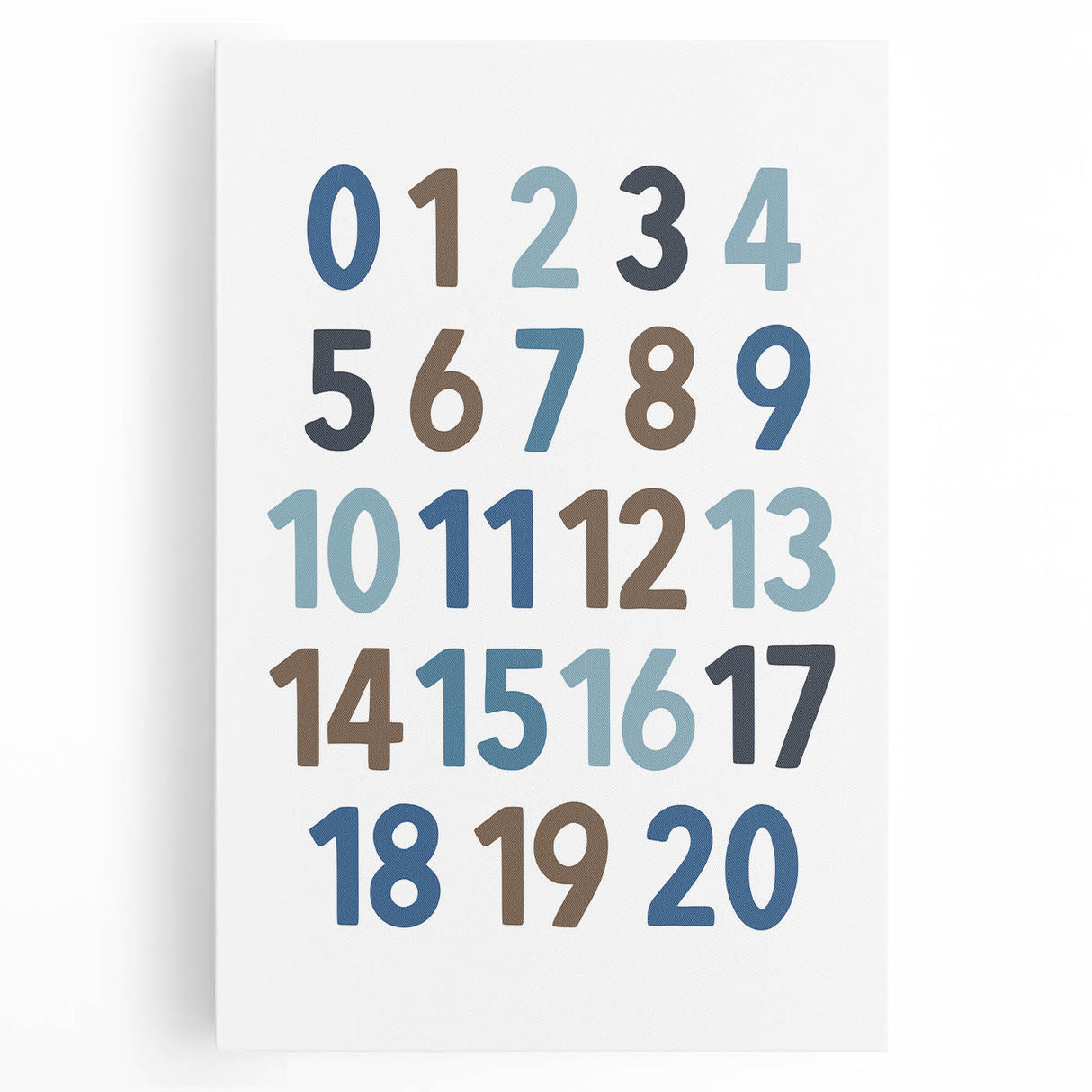 Numbers 1-20 Typography Art Print – Educational Modern Decor