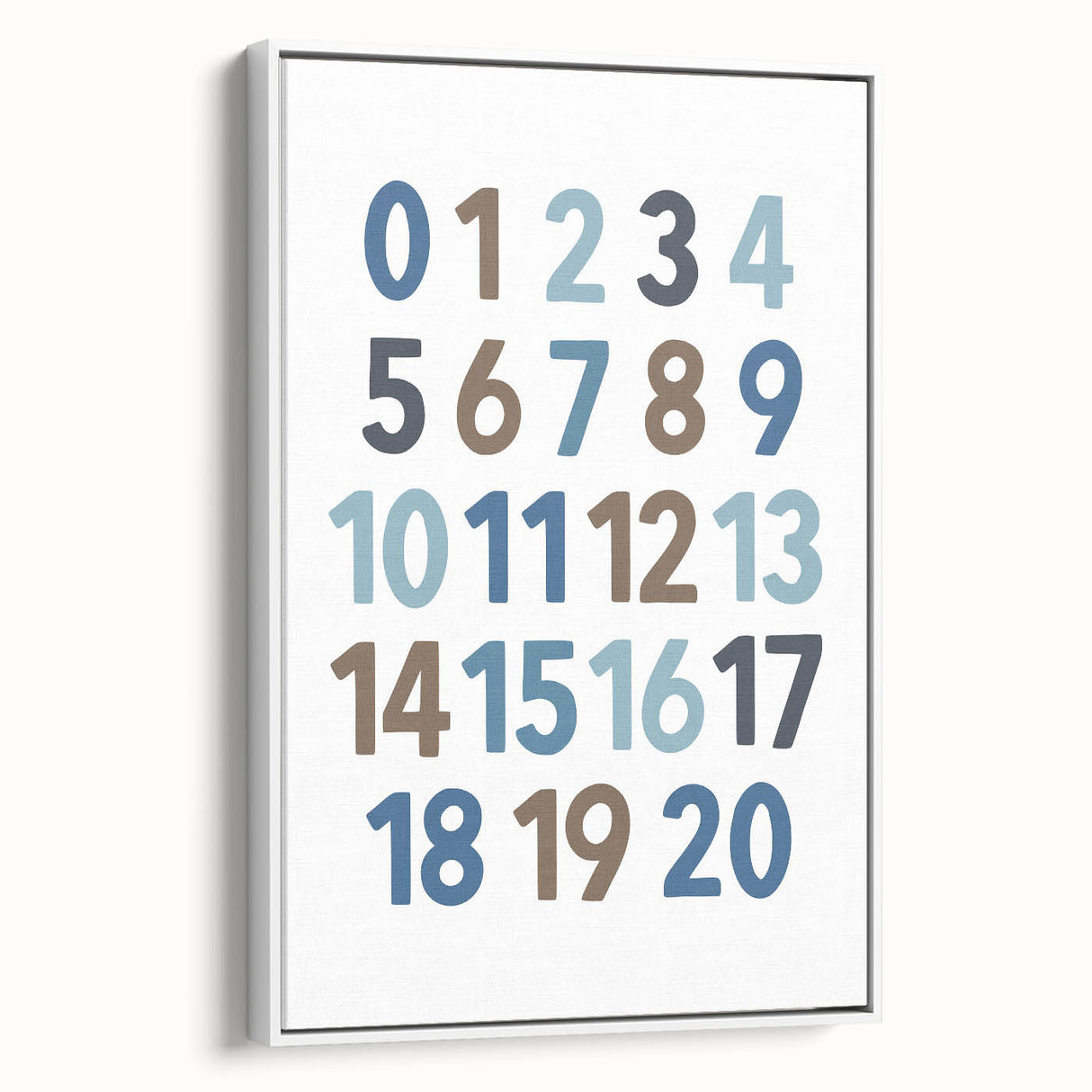 Numbers 1-20 Typography Art Print – Educational Modern Decor