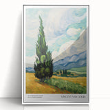 Acrylic print of a Van Gogh impressionist painting, framed in white, suitable as modern art wall decor for a nursery.