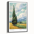 Impressionist landscape painting in black and white on framed canvas, ideal for bedroom wall art.