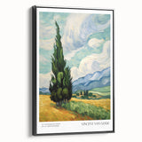 Impressionist landscape painting in black and white on framed canvas, ideal for bedroom wall art.