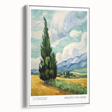 Extra large framed canvas of Van Gogh-style colorful art, ideal for living room.