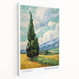 Impressionist-style wall art depicting a Van Gogh-like scene on stretched canvas, suitable for kitchen decor.