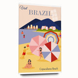 Retro Brazil Travel Poster – Copacabana Beach Vintage Print